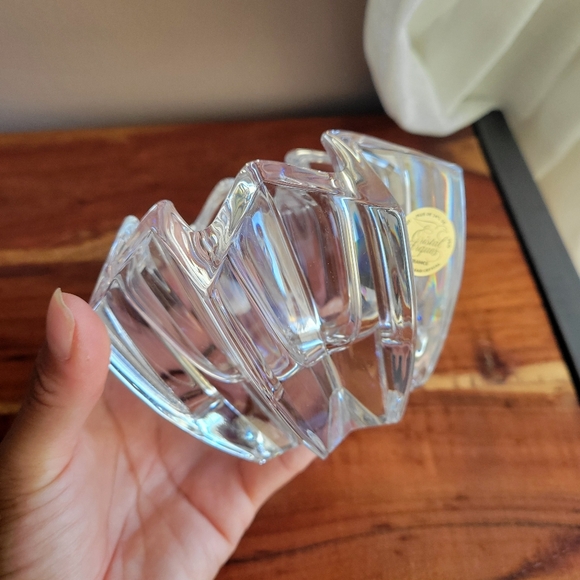 Crystal D'Arques Paris France 24% Lead Crystal Candle Holder 8 Point star Genuin - Picture 6 of 10